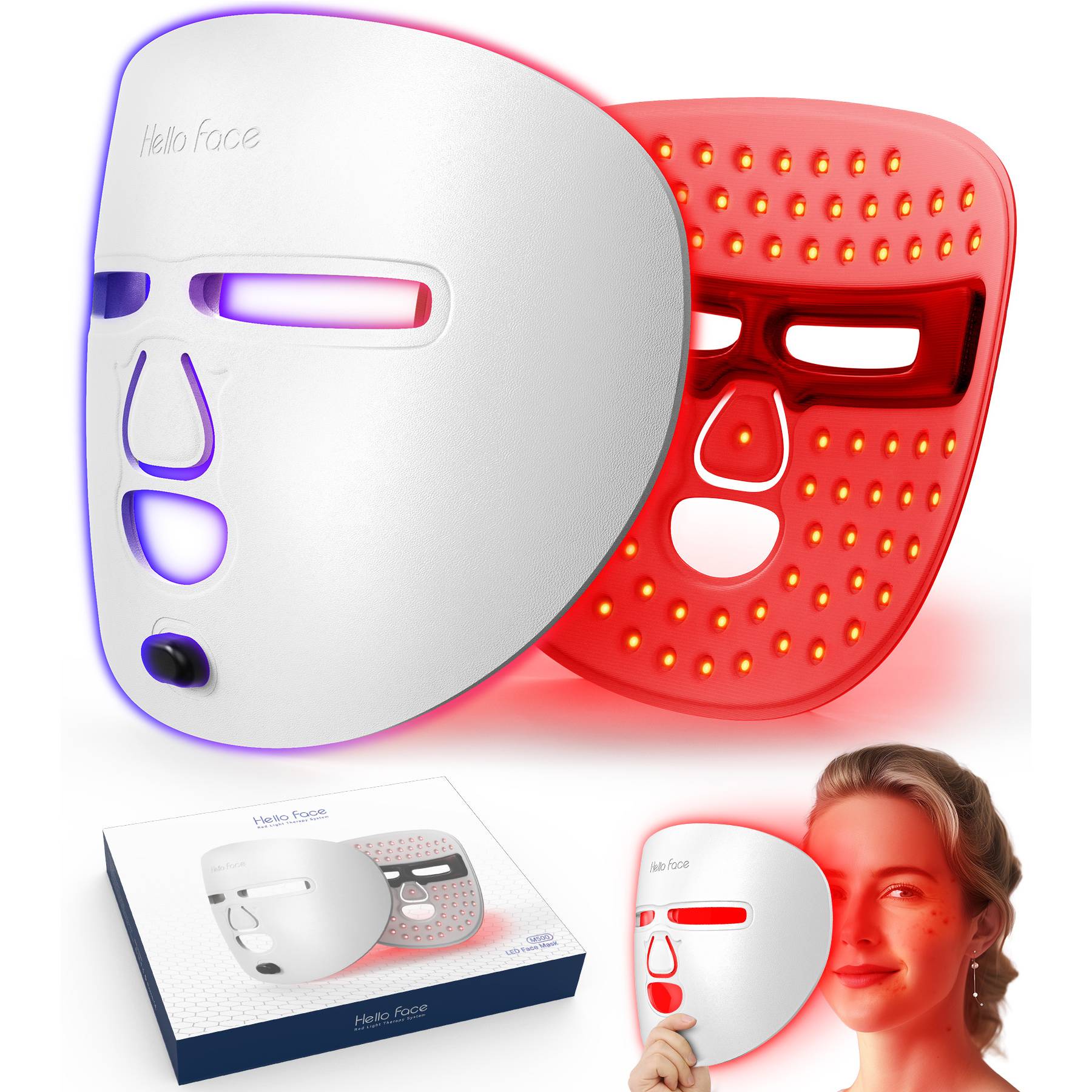 LumiGlow Pro LED Red Light Therapy Mask front view