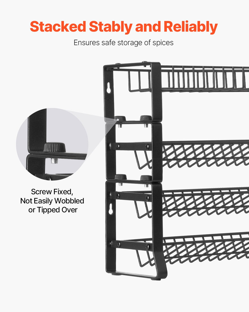 Spice Rack Organizer For Cabinet Kitchen Countertop — 18x11 In