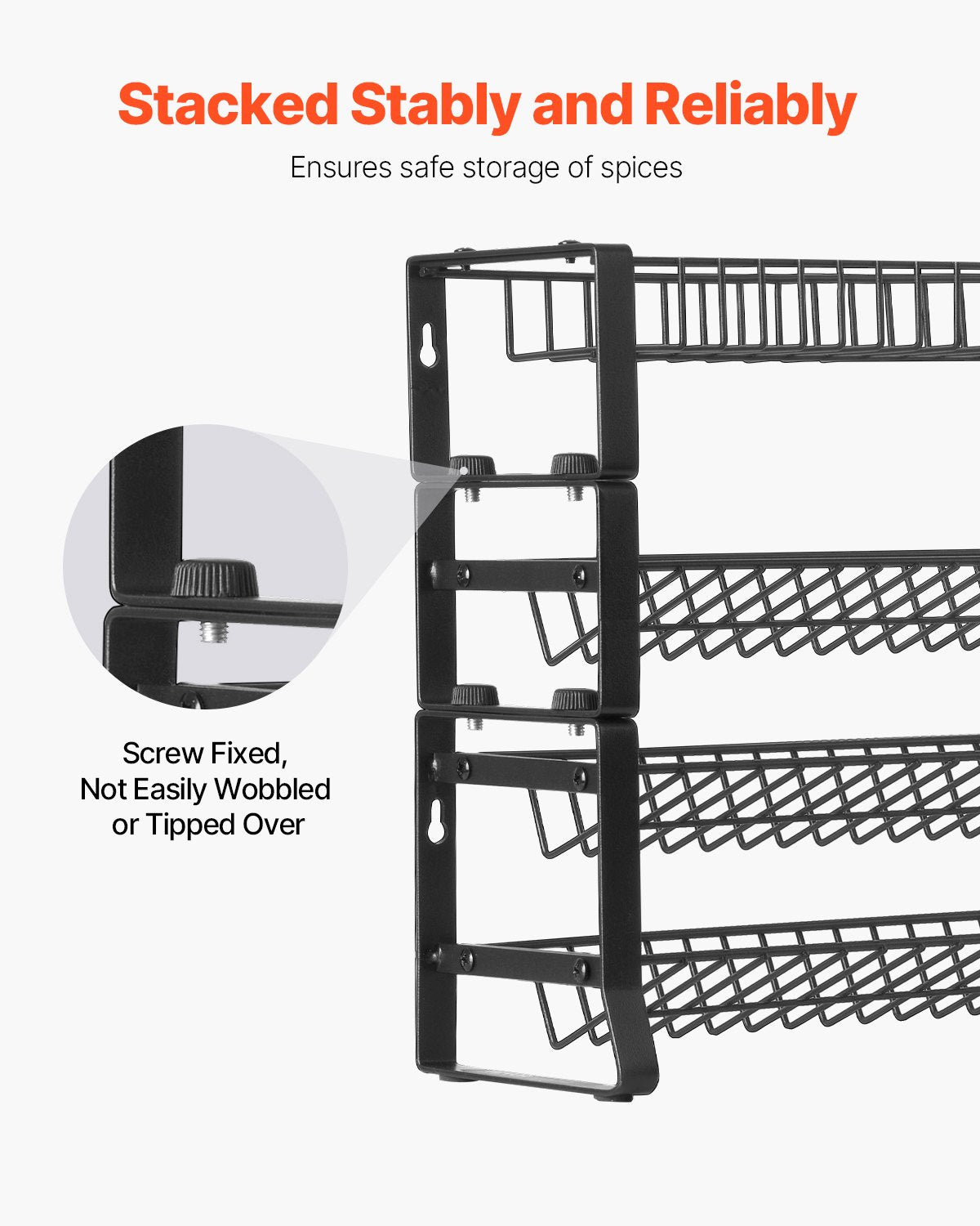 Spice Rack Organizer For Cabinet Kitchen Countertop — 18x11 In